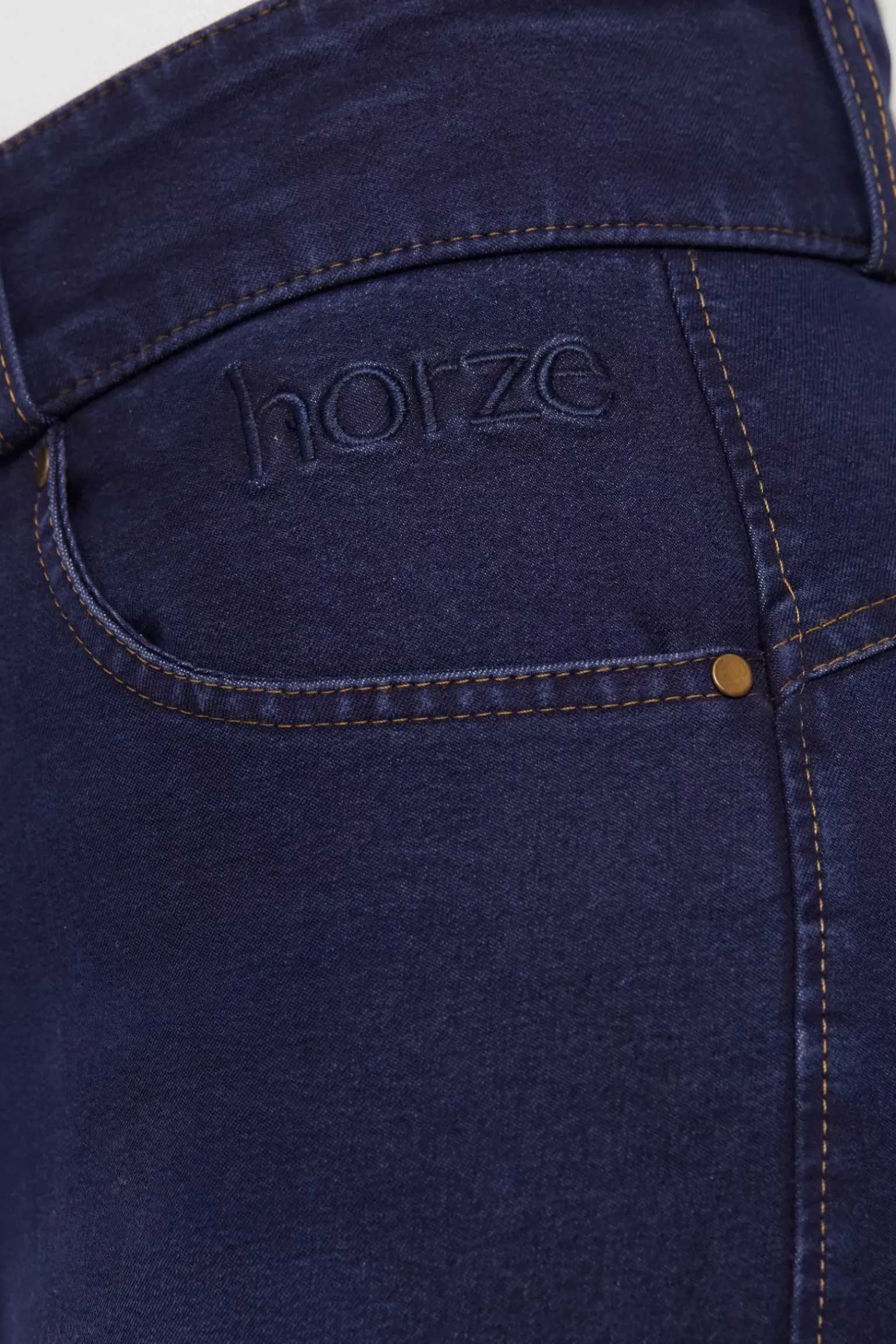 * Naisten Denim Ratsastushousut Nahkaisilla Kokopaikoilla Ja Silikonipainatuksilla