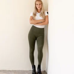 * Vanessa Denim-Look Naisten Saumattomat, Kokopaikkaiset Ratsastusleggingsit Silikonipainatuksilla
